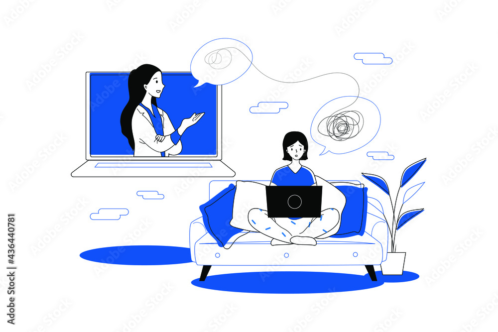 Online Doctor Consultation Illustration concept. Flat illustration isolated on white background.