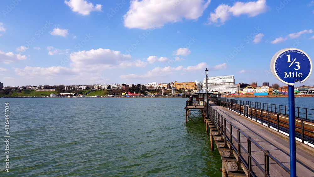 Southend-on-Sea, Essex, England, UK. View from Southend Pier towards Southend. Southend-on-Sea, Essex, England, UK. View from Southend Pier towards Southend.