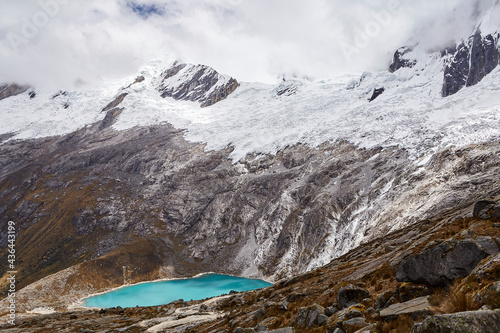 Vistas de la Cordillera Blanca en los Andes (Perú)