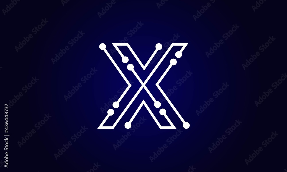 Letter X Logo Design Template, X Abstract Dot Vector Logo Icon Design