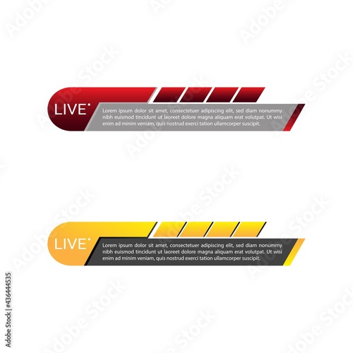 Stylish TV Channel news headline with yellow and red color shade, News headline with text design on multicolor metallic shade, Lower third headline for TV news.