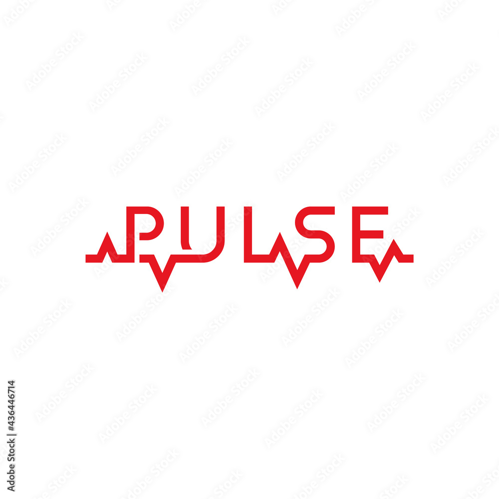Pulse lettering, business logo design.