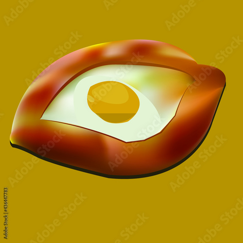 Adjarian khachapuri on brown background
