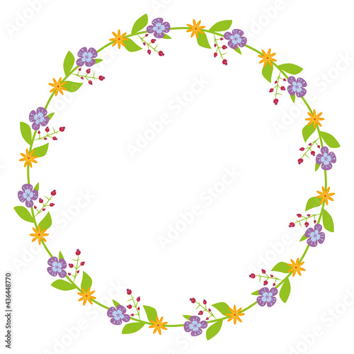 beautiful frame with floral pattern  decoration