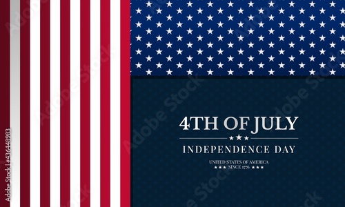Happy 4th Of July USA Independence Day. Background design with US flag. It is suitable for banner, poster, website, advertising, etc. Vector illustration
