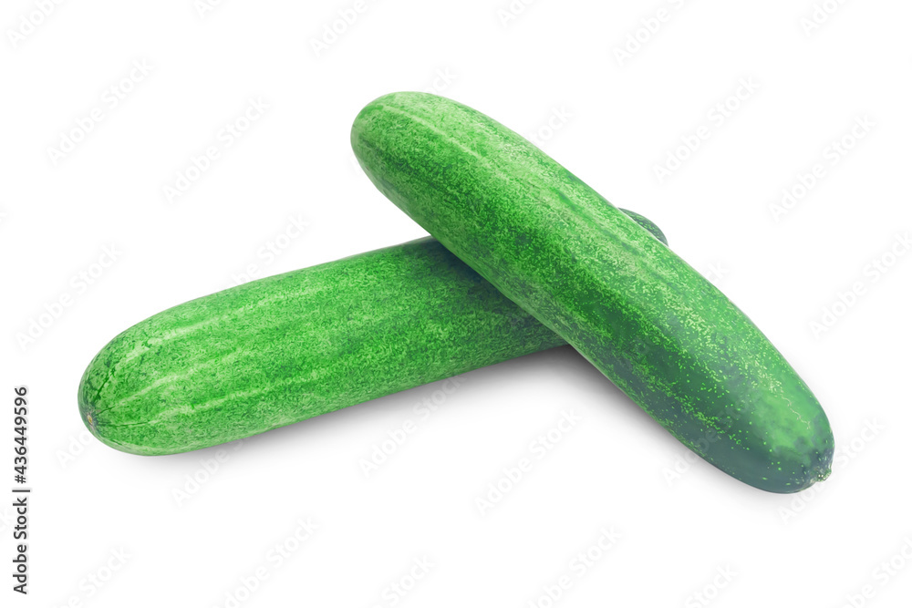 Two cucumber isolated on white background with clipping path. Two cucumber isolated on white background with clipping path.