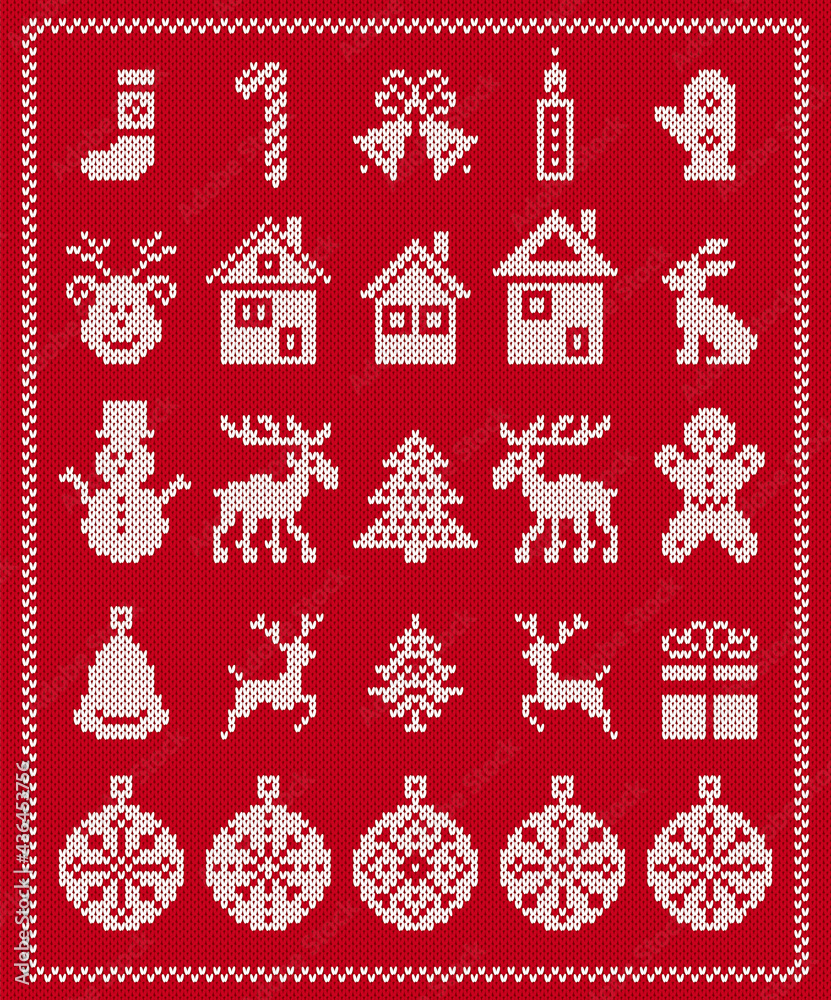 Christmas ugly elements. Vector. Knit 