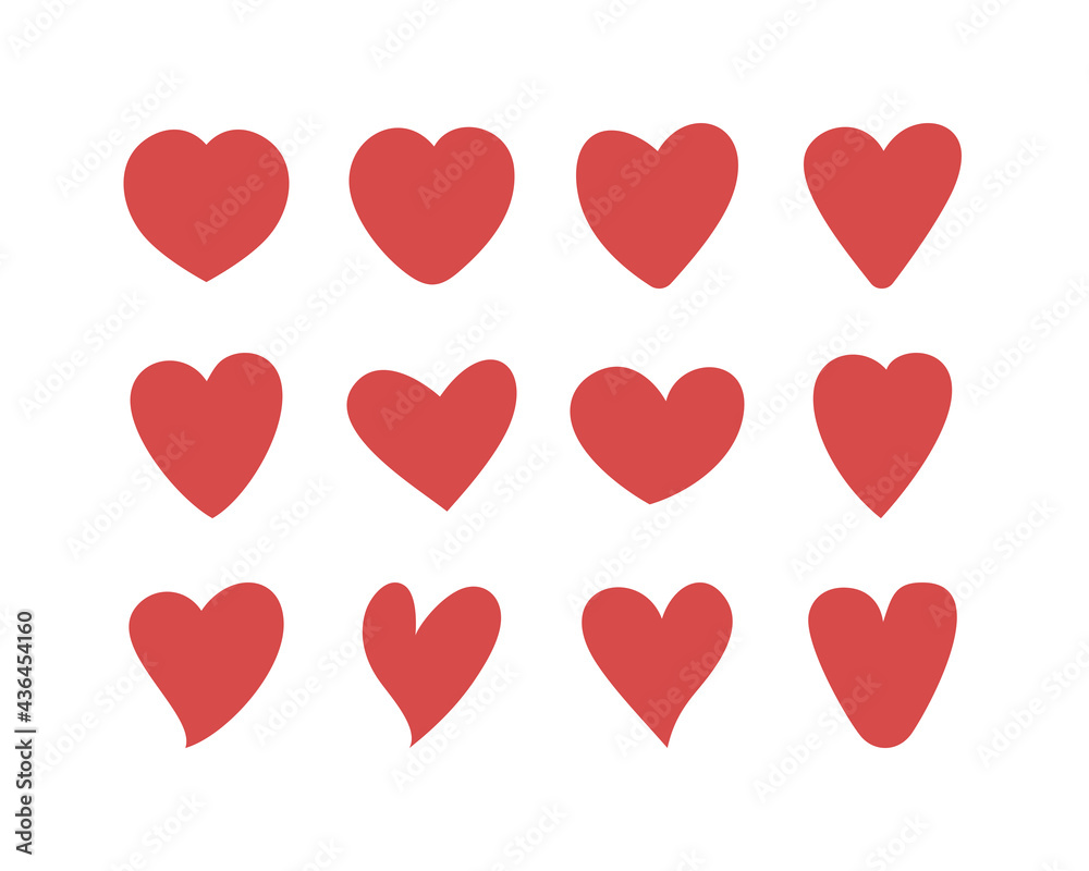 Heart icon set vector . Love symbol vector illustration.