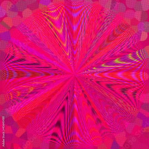 abstract pink background with a volumetric circle, spots and imitations of textiles photo
