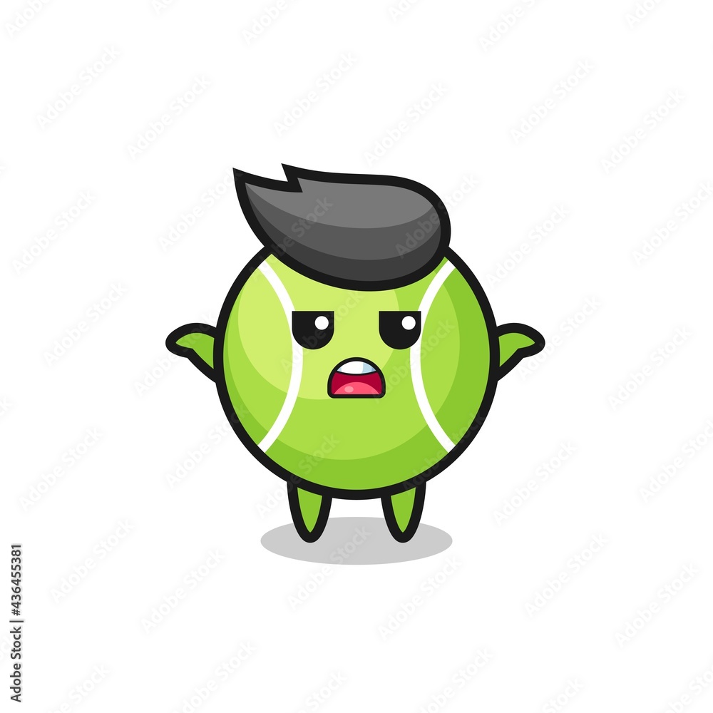 tennis mascot character saying I do not know