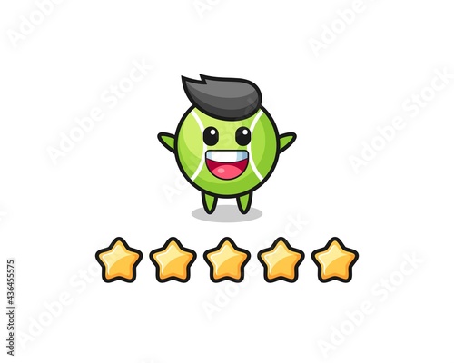 the illustration of customer best rating, tennis cute character with 5 stars © heriyusuf