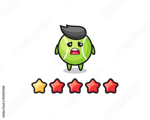 the illustration of customer bad rating, tennis cute character with 1 star © heriyusuf