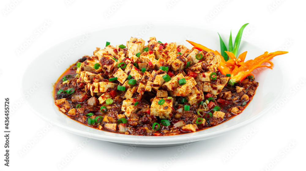 Sichuan Mapo Tofu with Ground Chicken in Red Chili Sauce Chinese Sichuan Sichuan Mapo Tofu with Ground Chicken in Red Chili Sauce Chinese Sichuan