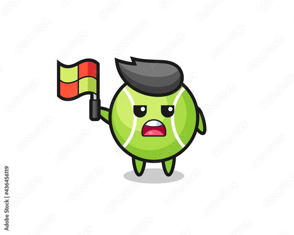 tennis character as line judge putting the flag up tennis character as line judge putting the flag up