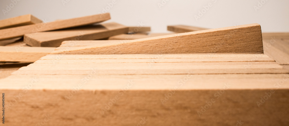 Texture of rectangular wooden bars. floor from boards.