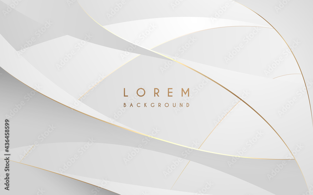 Abstract white and gold waved lines background Stock Vector | Adobe Stock