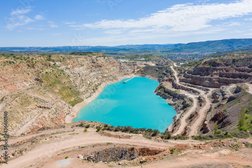 Beautiful Heart shaped Kadykovsky quarry. Balaklava, Crimea. photo