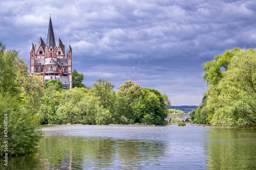 river Lahn with cathedral in Limburg, Germany