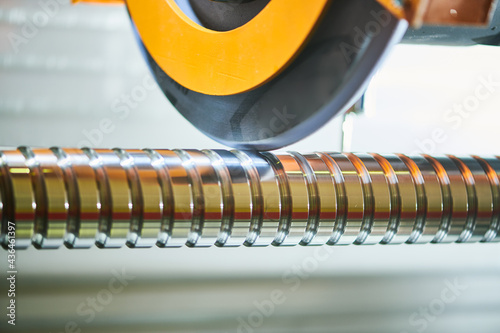 Finish grinding of a threaded shaft when ball screw actuator production photo