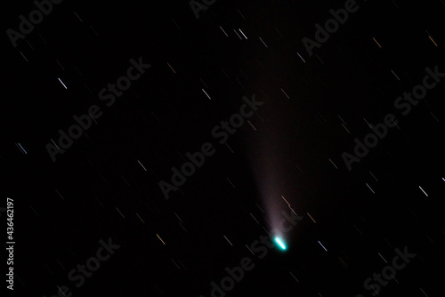 Neowise c 2020 F3 comet long shot, long exposure photo