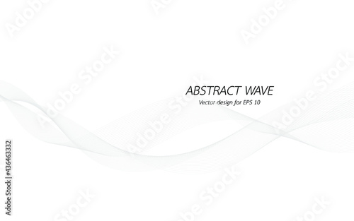 Abstract wave design geometric pattern. Background digital technology line frequency, smooth stripe, color tone white gray and black. Graphic element concept with copy space, crypto currency. Vector.