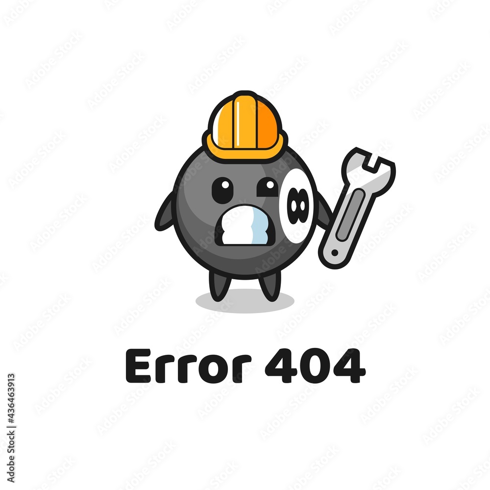 error 404 with the cute 8 ball billiard mascot error 404 with the cute 8 ball billiard mascot