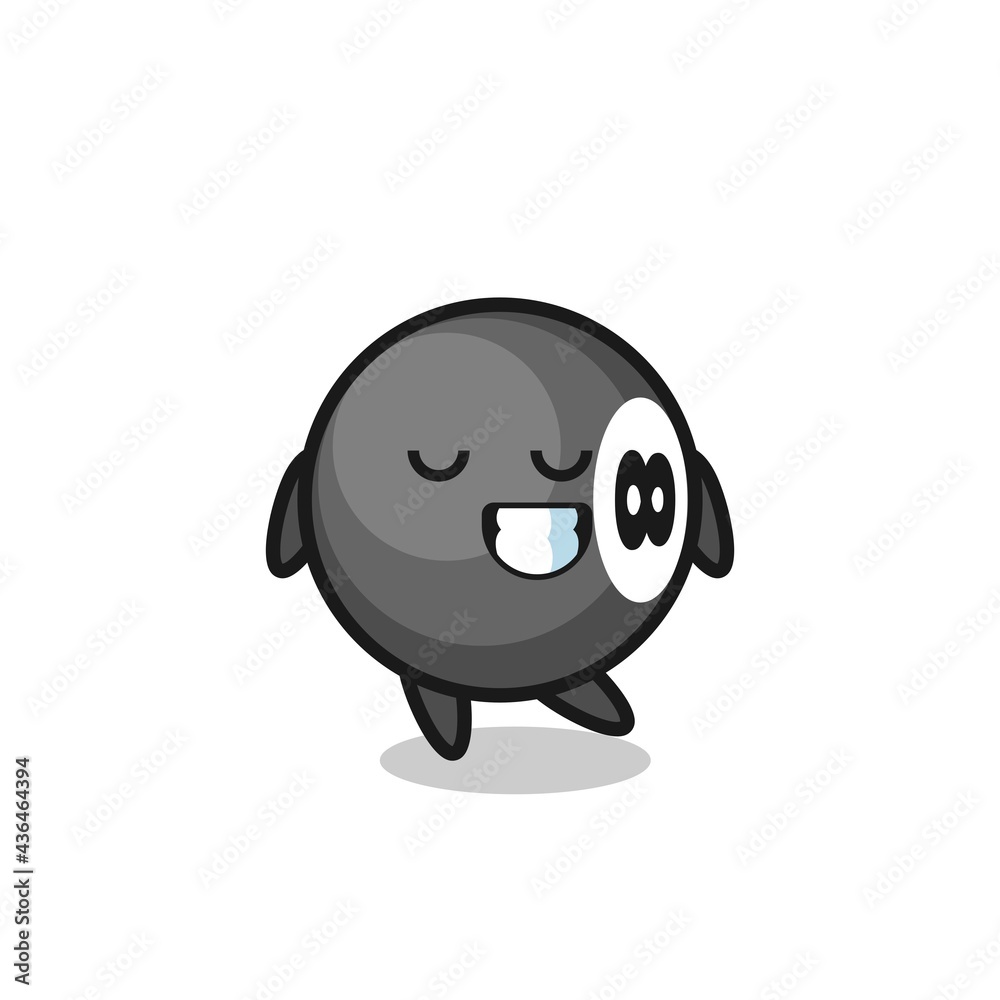 8 ball billiard cartoon illustration with a shy expression 8 ball billiard cartoon illustration with a shy expression