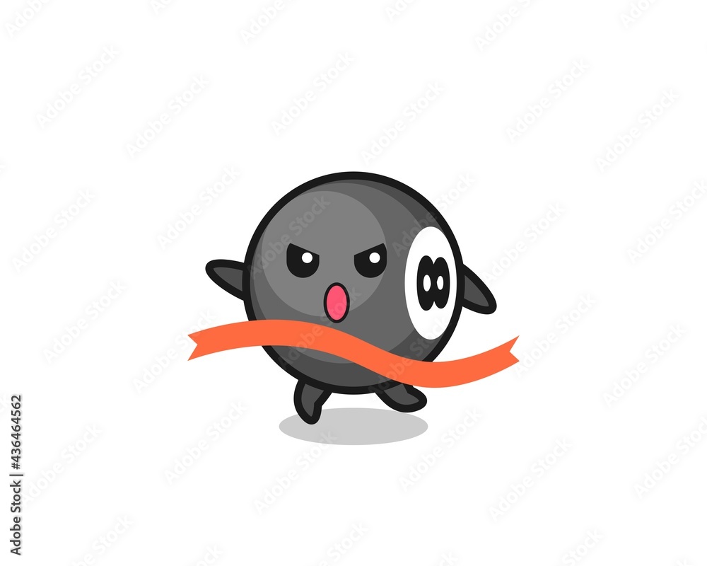 cute 8 ball billiard illustration is reaching the finish cute 8 ball billiard illustration is reaching the finish