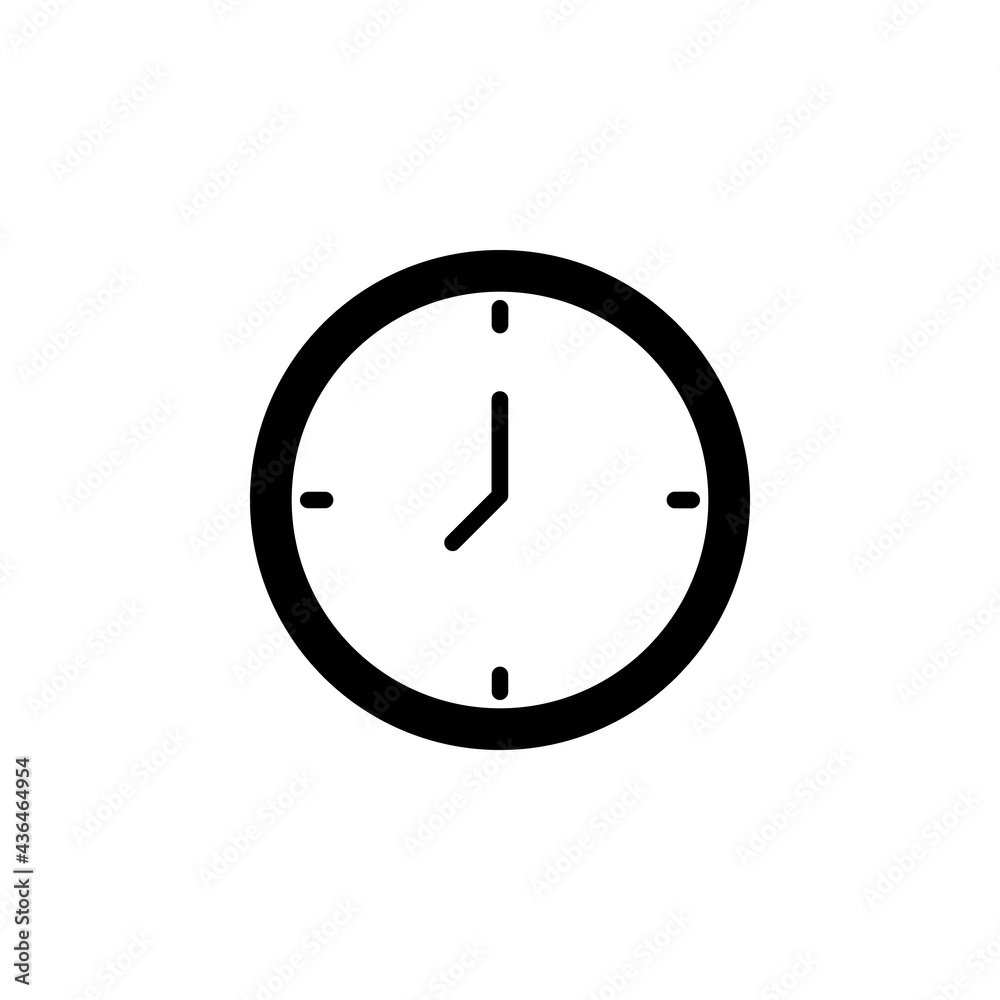clock icon, time vector, watch illustration clock icon, time vector, watch illustration