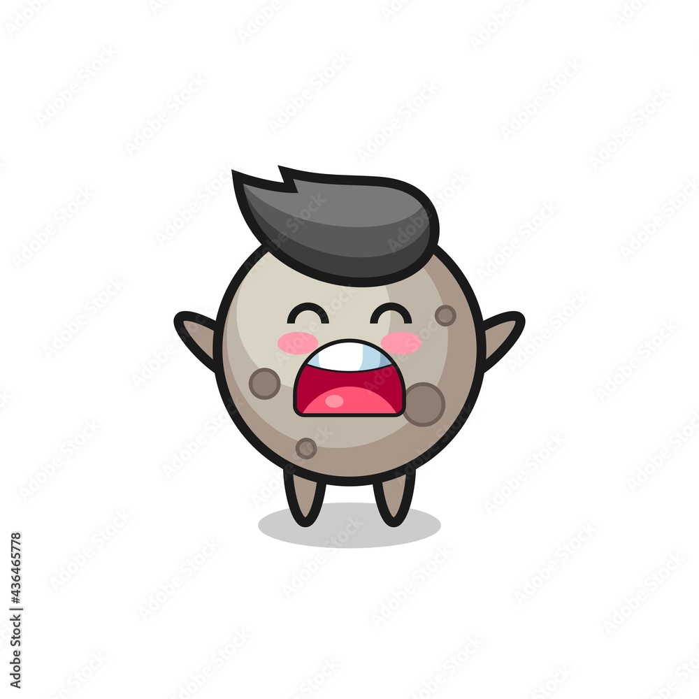cute moon mascot with a yawn expression cute moon mascot with a yawn expression