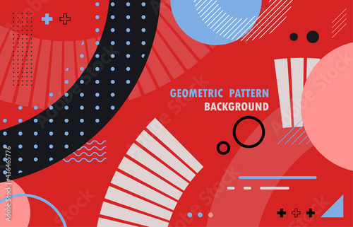 Abstract geometric modern design of artwork template style. Overlapping 90s style pattern minimal background. illustration vector
