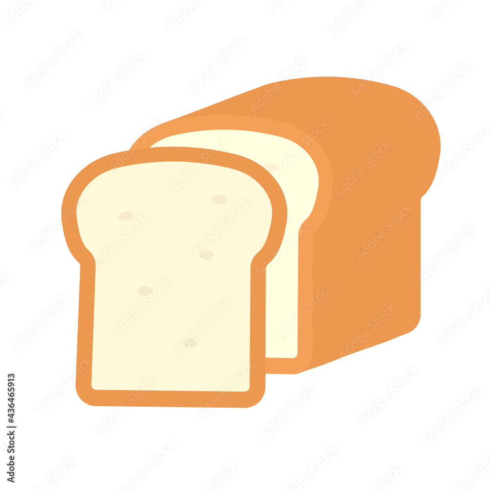 シンプルでかわいい食パン一斤のイラスト フラットデザイン シンプルでかわいい食パン一斤のイラスト フラットデザイン