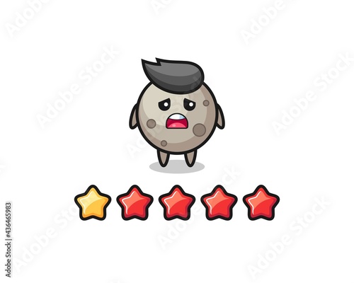 the illustration of customer bad rating, moon cute character with 1 star © heriyusuf
