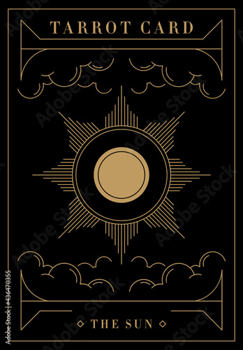 Tarot Card Minimalist Vector Illustration, The Sun