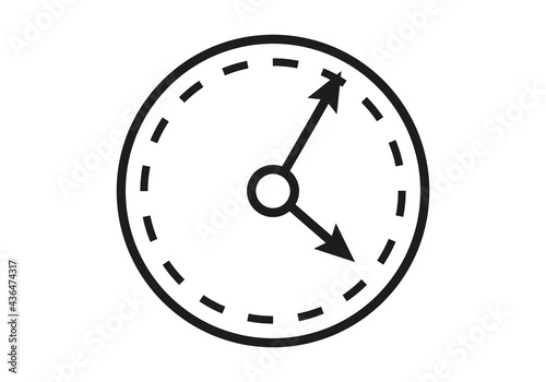 Icono negro de reloj y cronómetro.