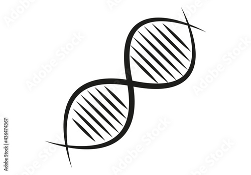 Icono negro de cadena de ADN.