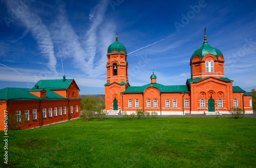 The stone church on Kulikovo Field in the nearby settlement of Monastyrshchino, Russia. According to a legend, the fallen Russian soldiers were interred after the battle in 1380.