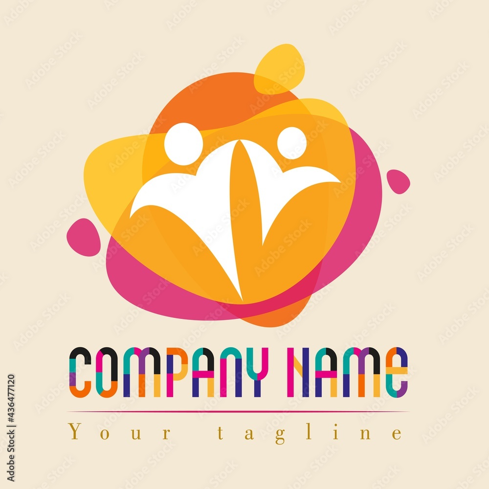 Logo family hand to hand colorfull abstract Logo family hand to hand colorfull abstract