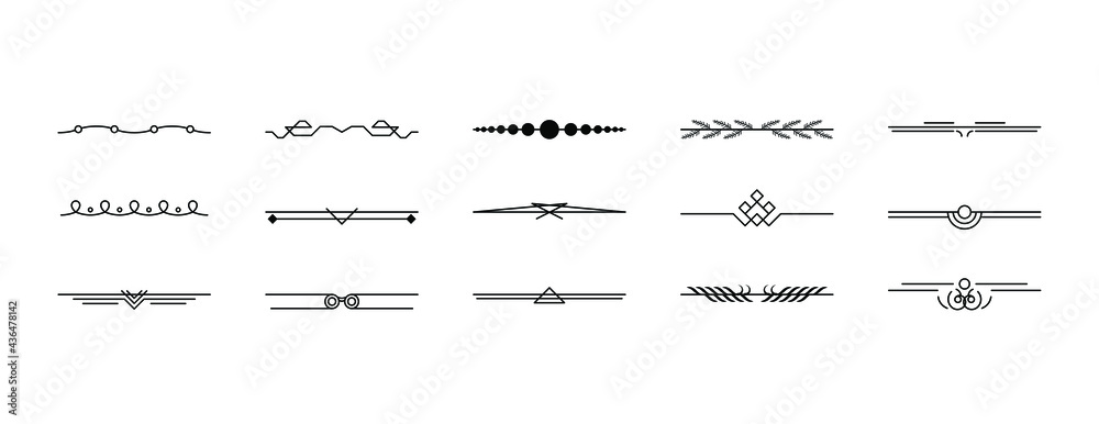Set Black Simple Line Collection Doodle Border Elements Vector Design Style Sketch Isolated Illustration For Banner Set Black Simple Line Collection Doodle Border Elements Vector Design Style Sketch Isolated Illustration For Banner