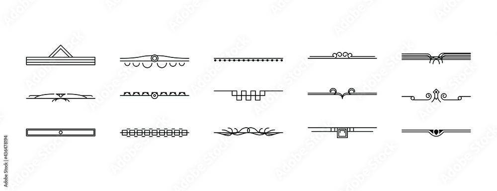 Set Black Simple Line Collection Doodle Border Elements Vector Design Style Sketch Isolated Illustration For Banner Set Black Simple Line Collection Doodle Border Elements Vector Design Style Sketch Isolated Illustration For Banner