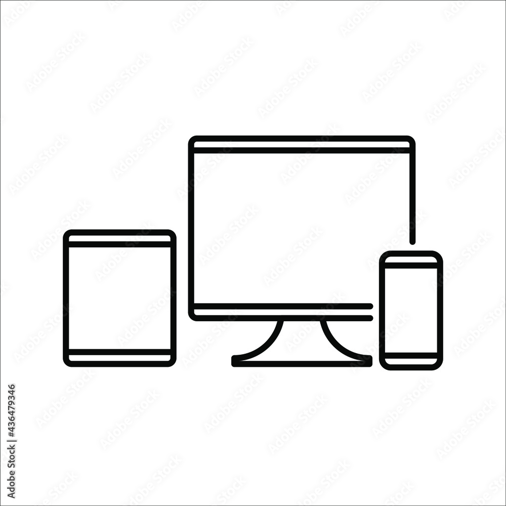 Collection of Desktop computer , laptop tablet and Smartphone icons vector illustration color editable eps 10 Collection of Desktop computer , laptop tablet and Smartphone icons vector illustration color editable eps 10