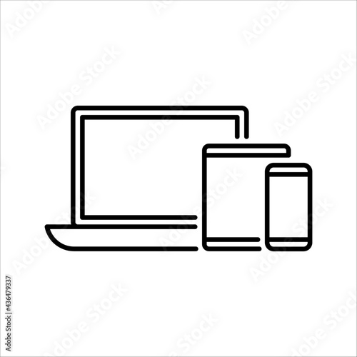 Collection of Desktop computer , laptop tablet and Smartphone icons vector illustration color editable eps 10