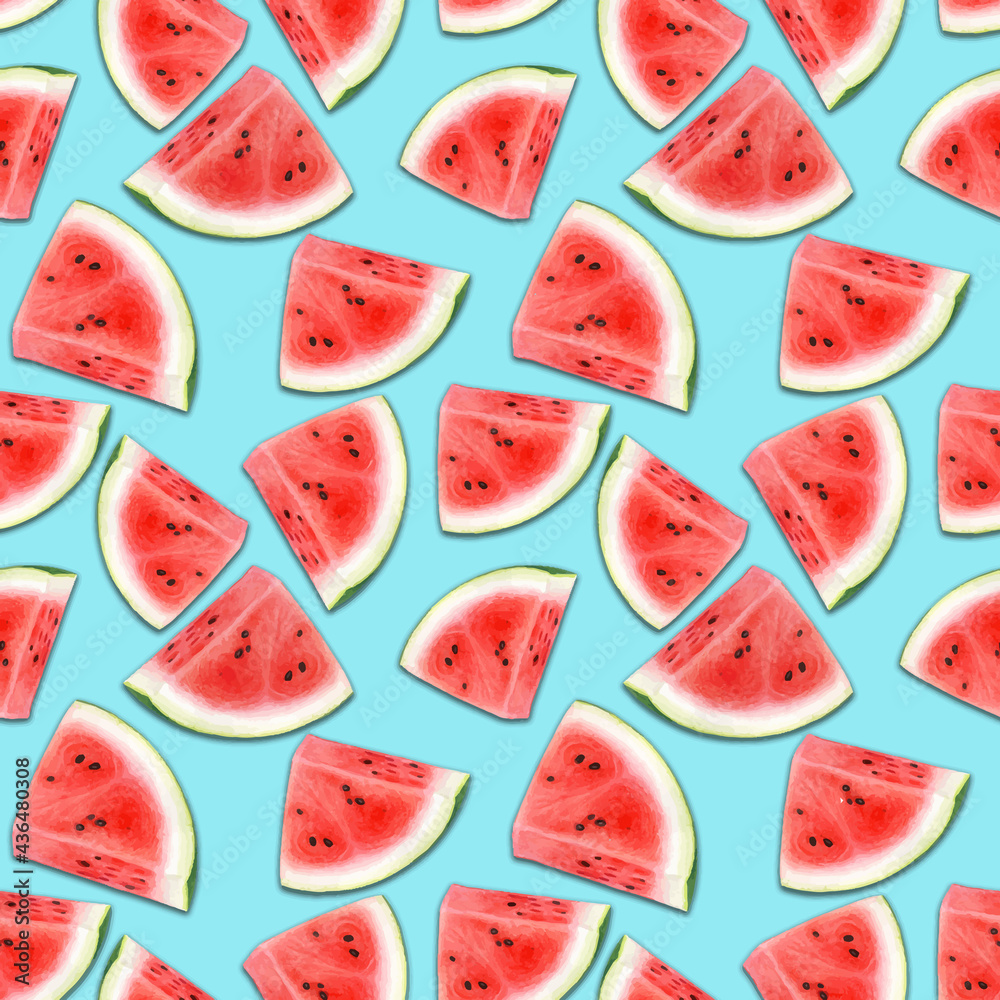 Watercolor sliced watermelon pattern Watercolor sliced watermelon pattern