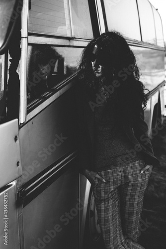 portrait of a girl bw