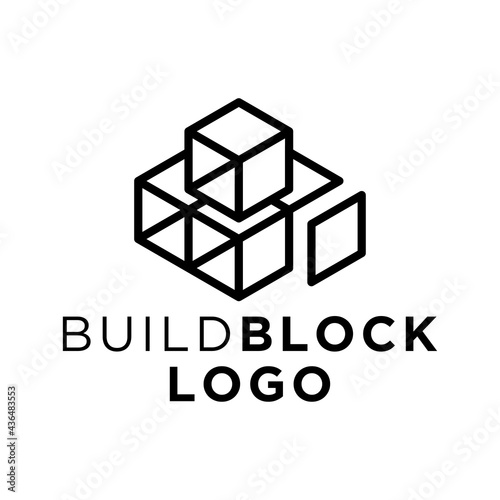 build block black logo design inspirations.