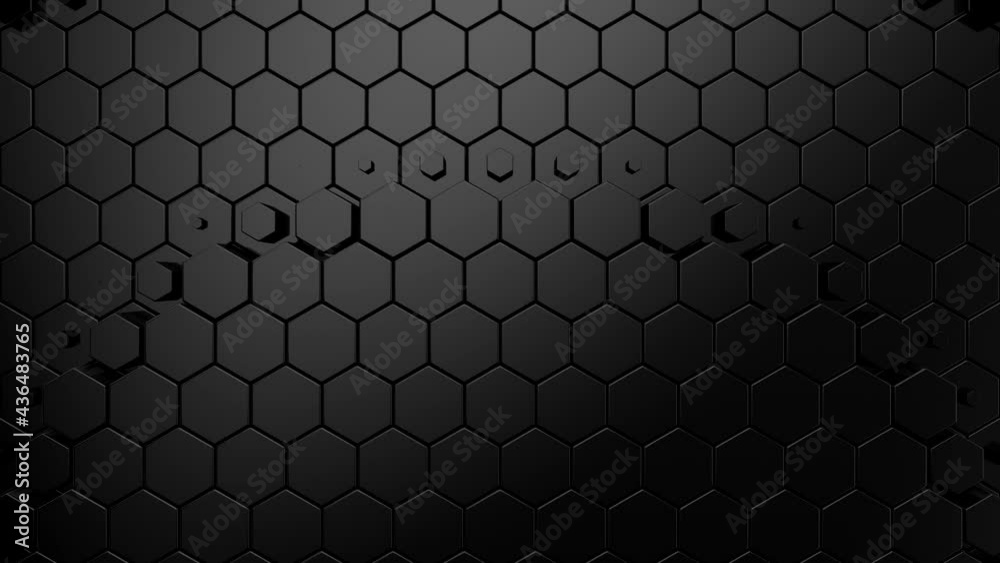 Hexagons Form A Wave. Abstract motion, loop, 2 in 1, 3d rendering, 4k resolution
Hexagons Form A Wave. Abstract motion, loop, 2 in 1, 3d rendering, 4k resolution