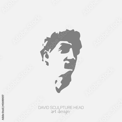Sculptural head. Art Design. Graphic element for minimalistic creative design. Simple graphic design element for posters, covers and cards. Modern Art. Vector eps10.