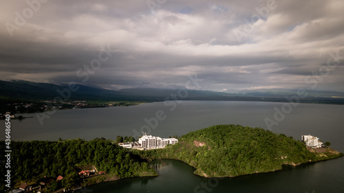 Aerial view of Zemplinska Sirava reservoir in Slovakia