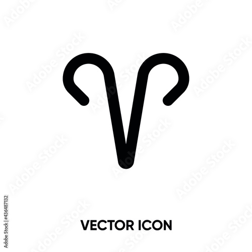 Aries vector icon . Modern, simple flat vector illustration for website or mobile app. Astrology aries symbol, logo illustration. Pixel perfect vector graphics	