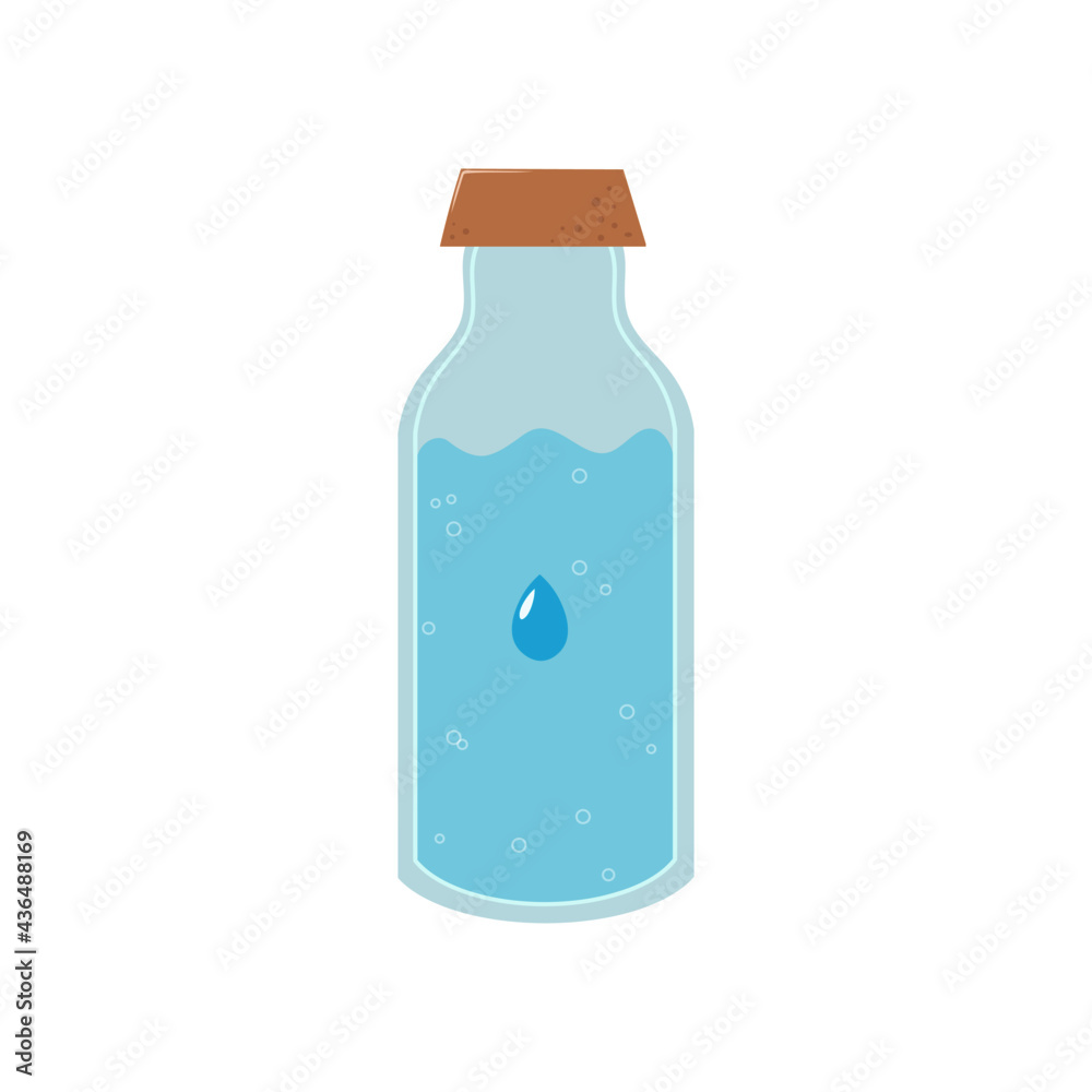 drinking water in a glass eco-bottle with a cork cap. the concept of protecting the planet from environmental disaster drinking water in a glass eco-bottle with a cork cap. the concept of protecting the planet from environmental disaster